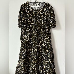 Floral Black and Gold Women's Dress
